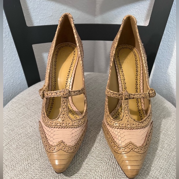 TORY BURCH NWOT AUTHENTIC EVERLY LEATHER SNAKESKIN PRINT...